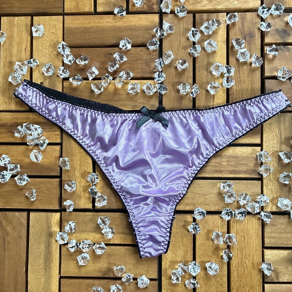 Purple Nylon Scrunch Thong